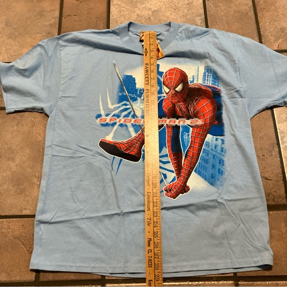 Vtg Y2K 2004 Spider-Man 2 Official Movie Promo TShirt Marvel Blue Mens XL RARE - Picture 10 of 10